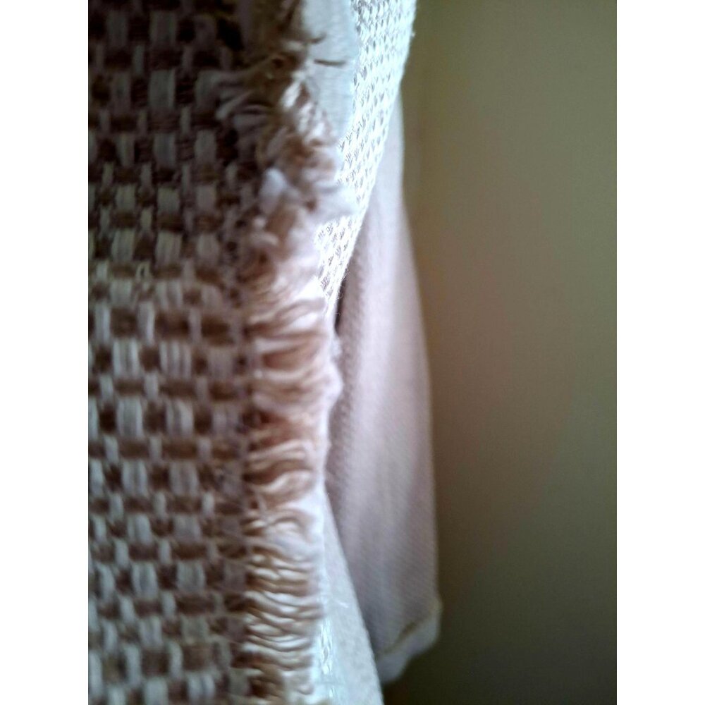 Soft Surroundings Textured Women's Open-Front Blazer with Frayed Hem & White Ruf - Picture 9 of 12